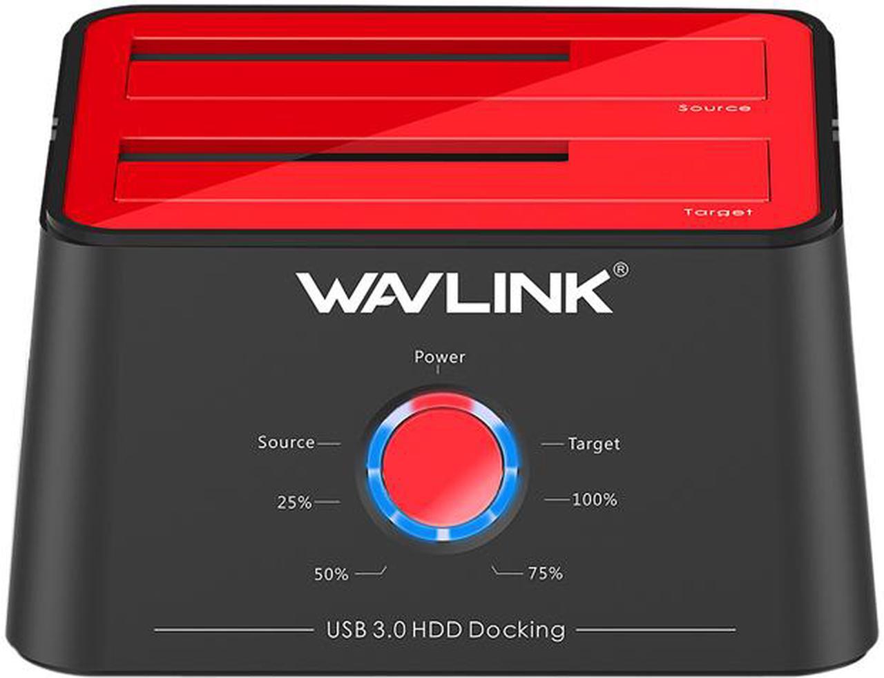 Main image of WAVLINK USB 3.0 to SATA I/II/III Dual Bay External Hard Drive Docking Station for 2.5/3.5 Inch HDD/SSD with UASP (6Gbps), Support Offline Clone Duplicator Function [Max 16TB X2 ]