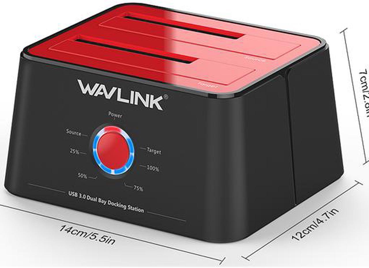 Alt view image 2 of 7 - WAVLINK USB 3.0 to SATA I/II/III Dual Bay External Hard Drive Docking Station for 2.5/3.5 Inch HDD/SSD with UASP (6Gbps), Support Offline Clone Duplicator Function [Max 16TB X2 ]