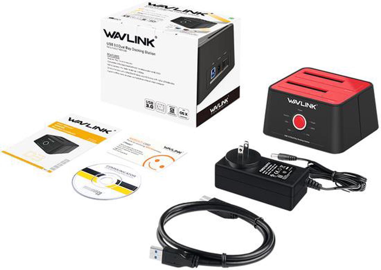Alt view image 7 of 7 - WAVLINK USB 3.0 to SATA I/II/III Dual Bay External Hard Drive Docking Station for 2.5/3.5 Inch HDD/SSD with UASP (6Gbps), Support Offline Clone Duplicator Function [Max 16TB X2 ]