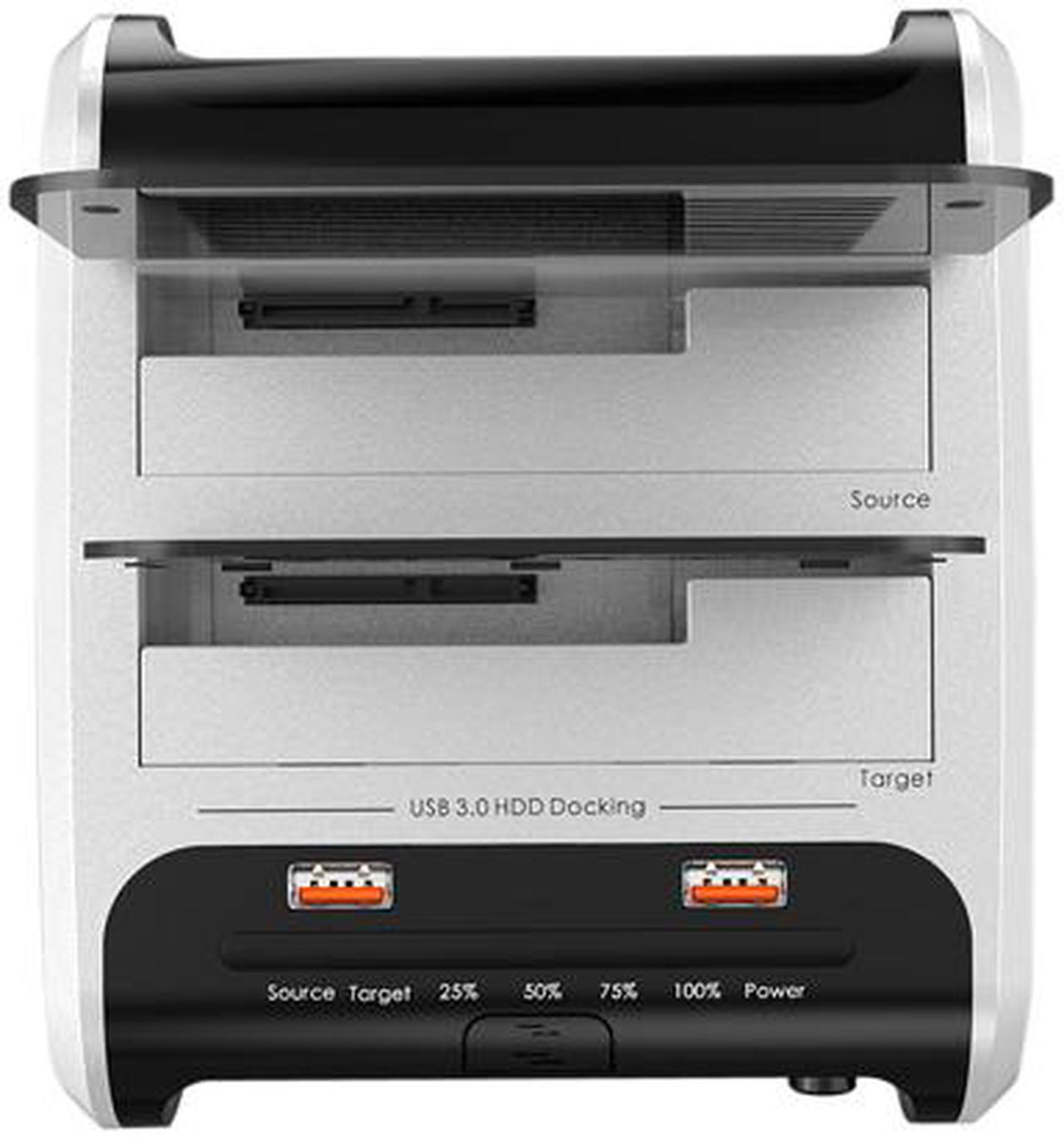 Alt view image 4 of 7 - Wavlink USB 3.0 to SATA Dual Bay External Hard Drive Docking Station for 2.5"/3.5" SATA I/II/III HDD SSD with Offline Clone & UASP, 2 USB 3.0, 2 Fast Charging Port, SD & Micro SD Card Reader, 2 x 16TB