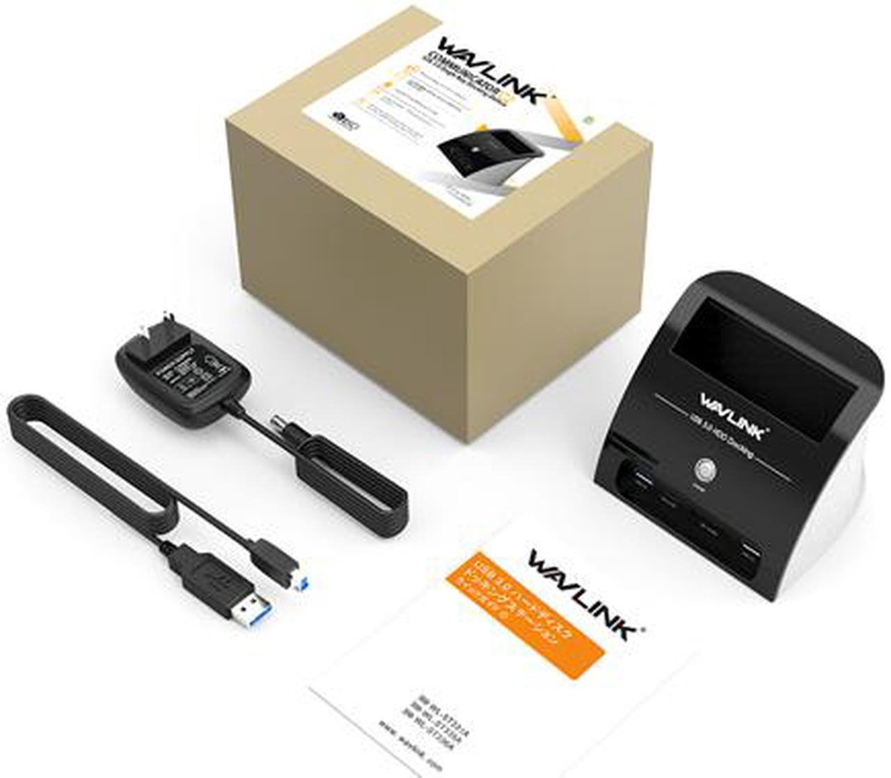 Alt view image 8 of 7 - Wavlink USB 3.0 to SATA External Hard Drive Docking Station with Card Reader and 2 Port USB 3.0 Hub and TF & SD Card For 2.5/3.5 inch HDD/SSD SATA I/II/III, One Touch Support Backup/UASP, Up to 10TB