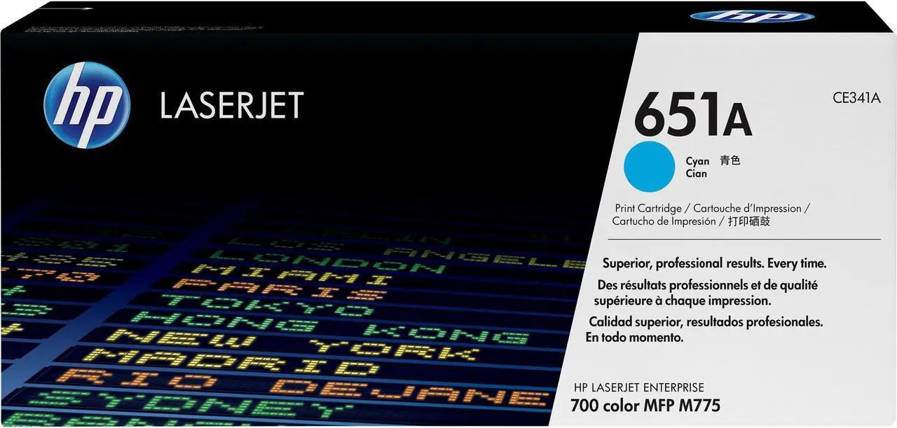 Main image of HP 651A - CE341A - 1 x Cyan - Toner cartridge - For LaserJet Enterprise 700 MFP M775dn, 700 MFP M775f, 700 MFP M775z, 70