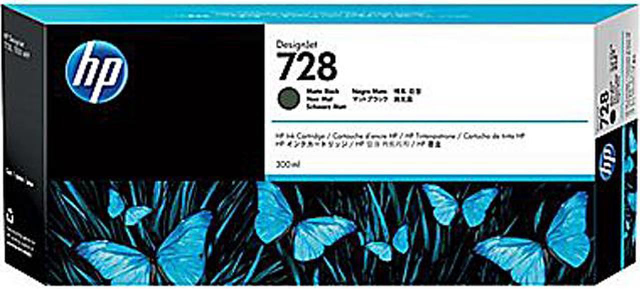 HP 728 300-ml Matte Black DesignJet Ink Cartridge, F9J68A