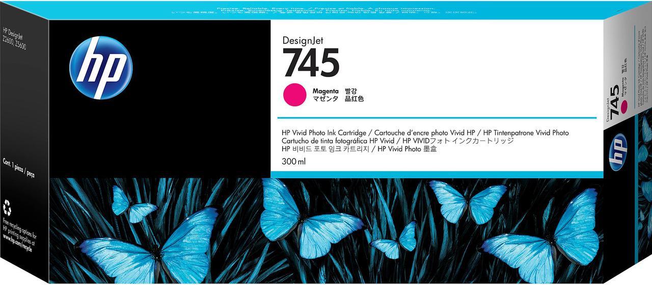 HP 745 300-ml DesignJet Magenta Ink Cartridge, F9K01A