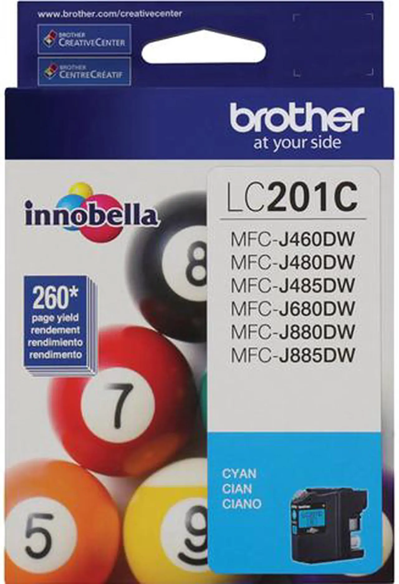 Main image of BROTHER INTERNATIONAL CORPORAT LC201C INNOBELLA STANDARD YIELD CYAN INK CARTRIDGE (YIELDS APPROX. 260 PAGES IN ACCORDA