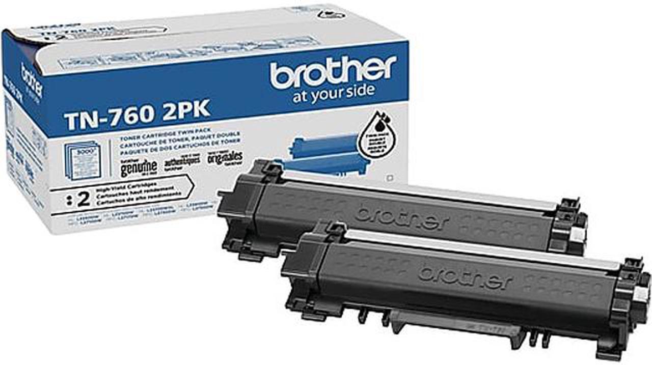 BROTHER INTERNATIONAL TN-760-2PK HighYield BlkToner Crtrdg 2 PK