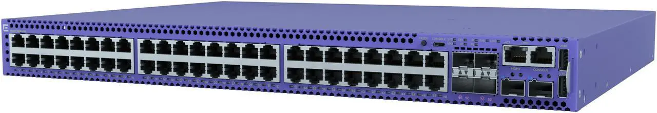 Alt view image 3 of 5 - ExtremeSwitching 5420M-448 10/100/1000BASET FDX/HDX 802.3bt 90W PoE 2 stacking/SFP-DD 4 10/25G unpopulated SFP28 MACsec capable includes fan module 2 unpopulated modular PSU slots.