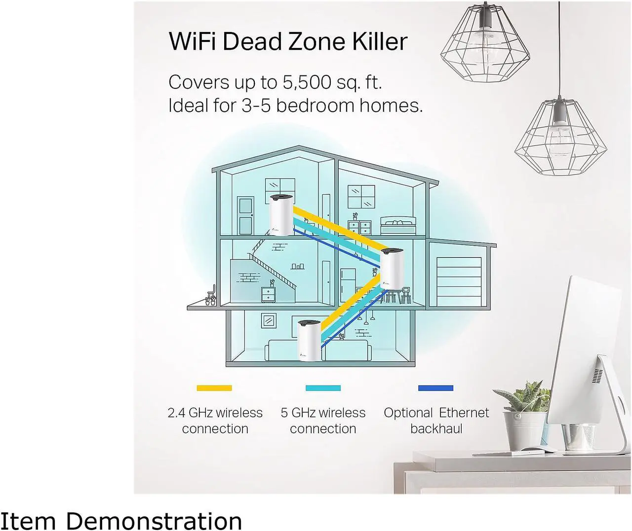 Alt view image 4 of 9 - TP-Link Deco Mesh WiFi System (Deco S4) - Up to 5,500 Sq.ft. Coverage, Replaces WiFi Router and Extender, Gigabit Ports, Works with Alexa, 3-pack