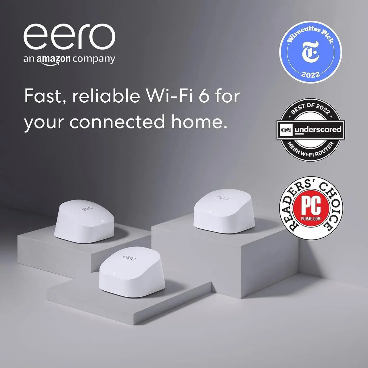 Main image of eero 6 AX1800 Dual-Band Mesh Wi-Fi 6 System (3-pack)