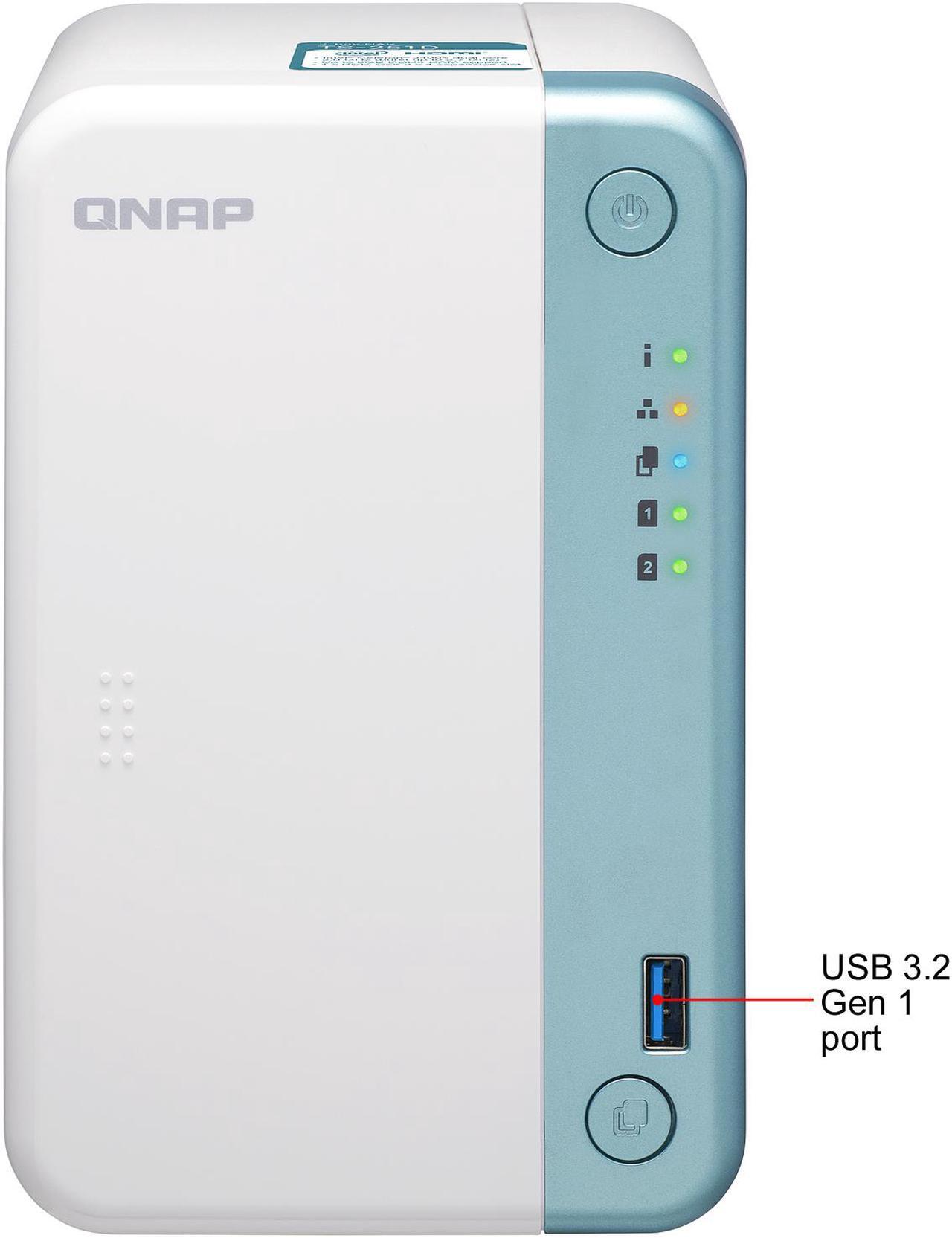 Alt view image 3 of 11 - QNAP TS-251D-4G NAS TS-251D-4G 2Bay SATA Celeron J4005/4025 Dual-core 2.5GHz 4GB DDR4