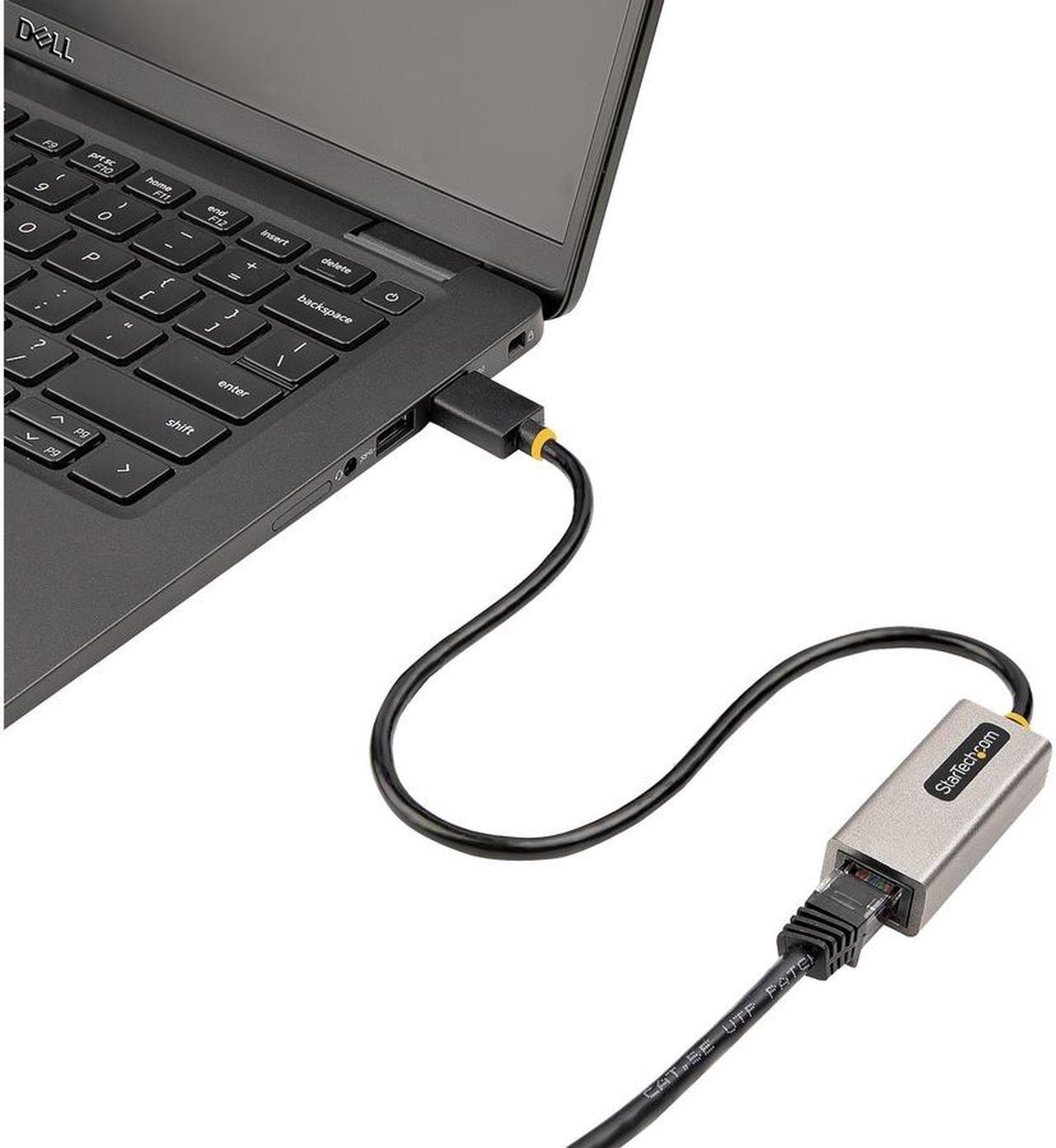 Alt view image 5 of 6 - StarTech.com USB to Ethernet Adapter, USB 3.0 to 10/100/1000 Gigabit Ethernet LAN Adapter, 1ft/30cm Attached Cable, USB to RJ45 Adapter