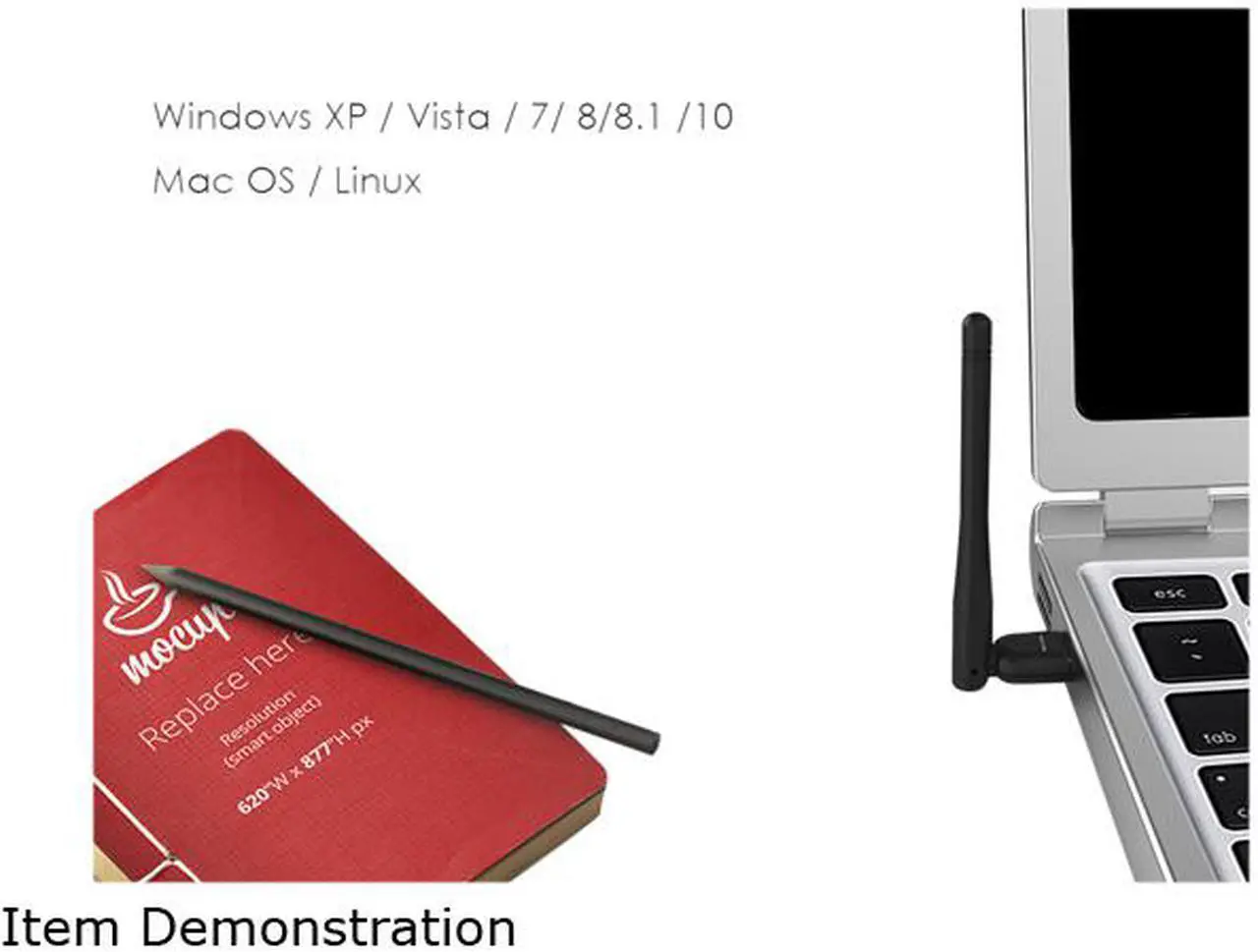 Alt view image 2 of 7 - Wavlink WN681AE AC600 USB Wi-Fi Adapter, 600Mbps Dual Band Wireless Adapter, 802.11ac, High Gain 3dbi Antenna Network Adapter, 2.4G/150Mbps + 5G/433Mbps for PC, Windows XP/Vista/7/8/8.1/10 (32/64bits) MAC OS