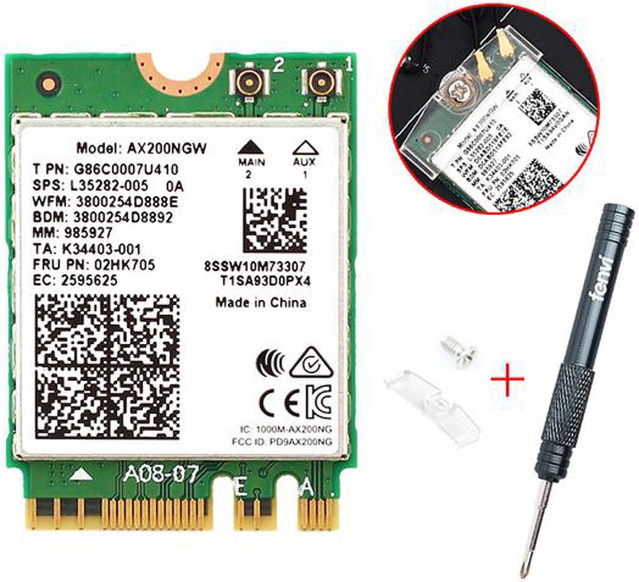 2400Mbps WiFi 6 M.2 Key E For Intel AX200 Dual Band Wireless Adapter, AX200NGW Bluetooth 5.2 Wi-Fi Network Card, 2.4G/5Ghz, 802.11ac/ax, Support MU-MIMO, OFDMA, Support Windows 10/11 64Bit For Laptop