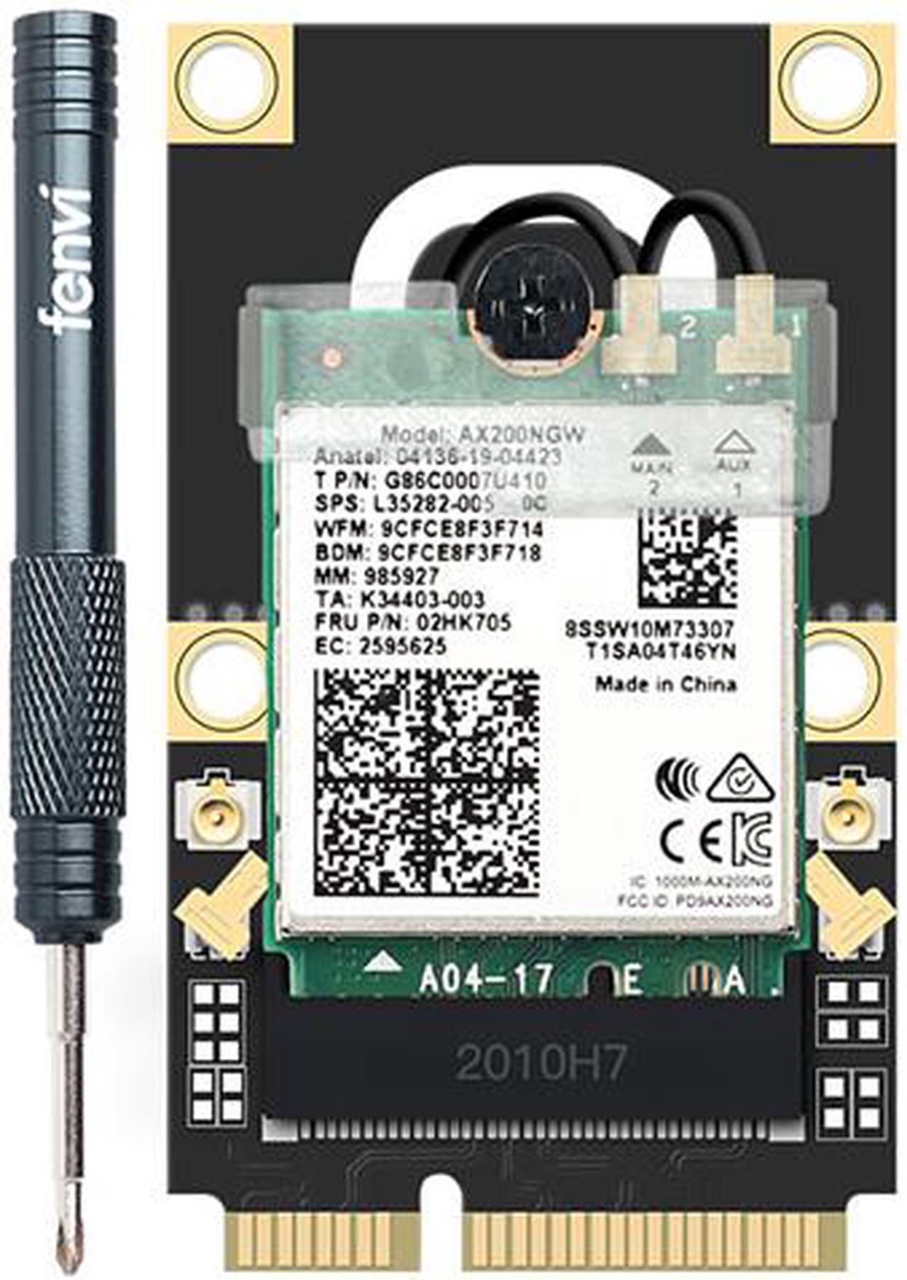 Mini PCI-E Wi-Fi 6 Intel AX200 Adapter Kit 2974Mbps Bluetooth 5.0 M.2 To Mini PCI Express Full Wifi Wireless Card AX200NGW 802.11ax/ac 160Mhz 2.4G/5G MU-MIMO OFDMA Windows 10 For Laptop Desktop