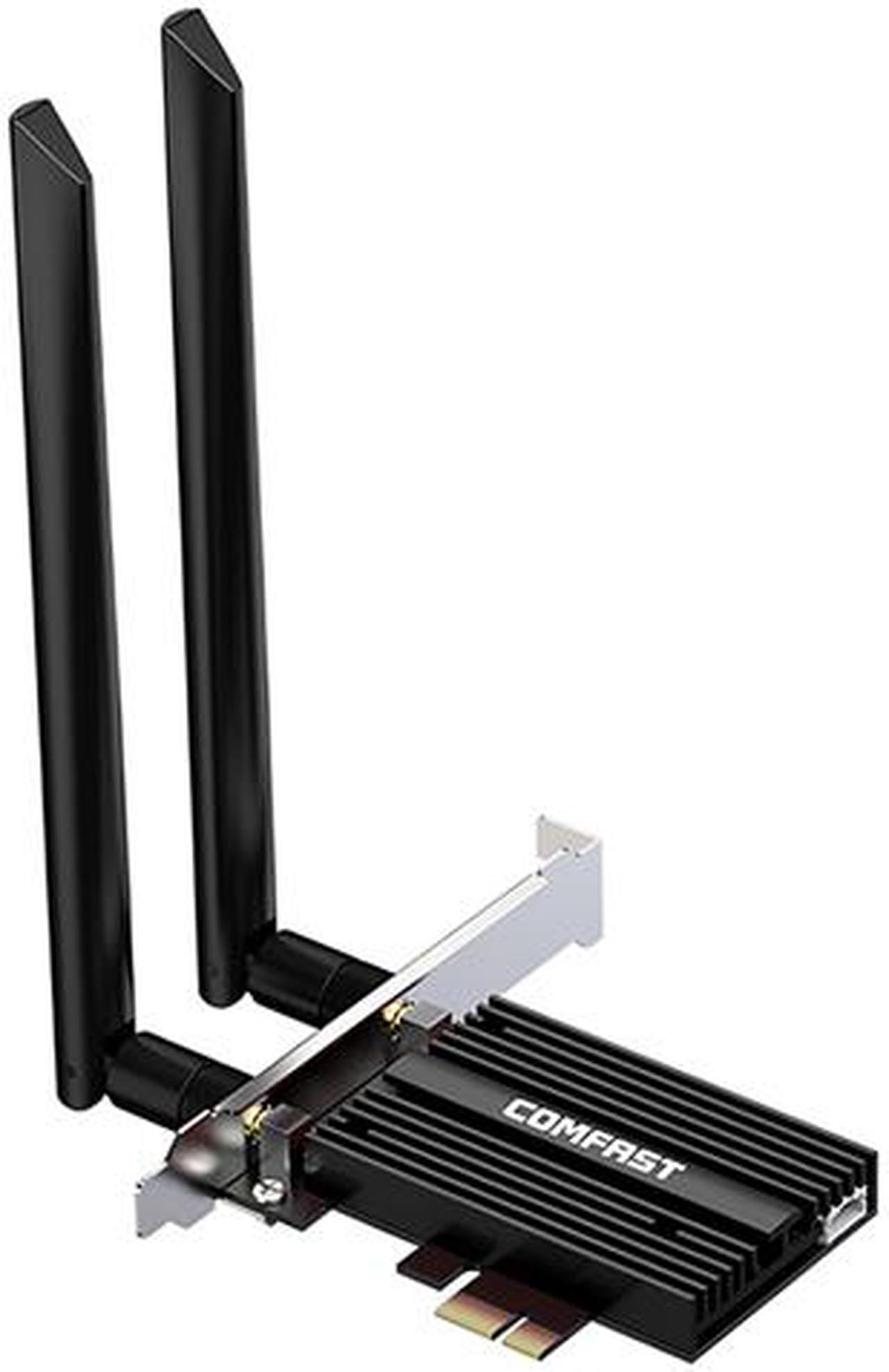 3000Mbps AX200 WiFi 6 PCIe WiFi Card AX3000Mbps WiFi Network Card 802.11AX Dual Band 2.4G/5G, Bluetooth 5.0 WiFi Adapter with External Antennas Support Windows 10 64-bit