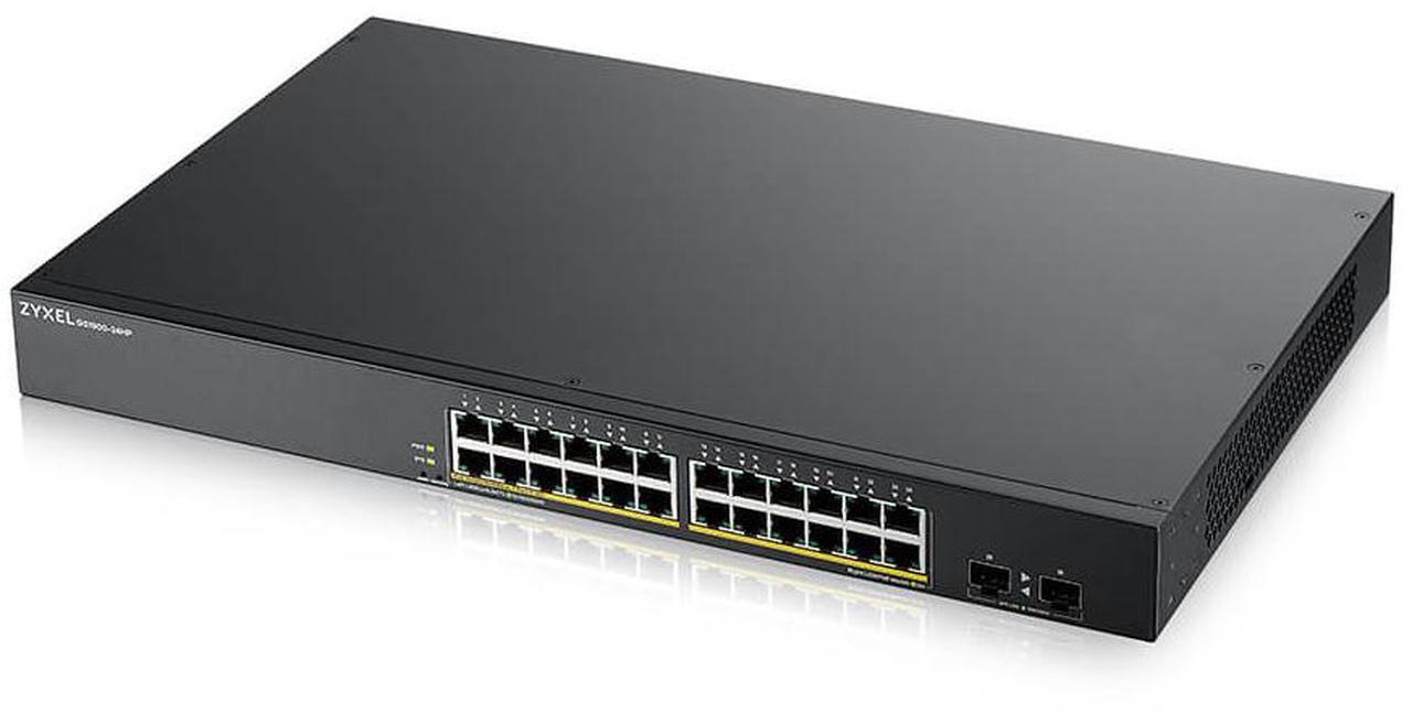 Main image of ZyXEL 24-Port Gigabit Smart Managed PoE Switch, 24 PoE+ Ports at 170W with 2 SFP Uplinks, TAA Compliant, GS1900-24HPV2