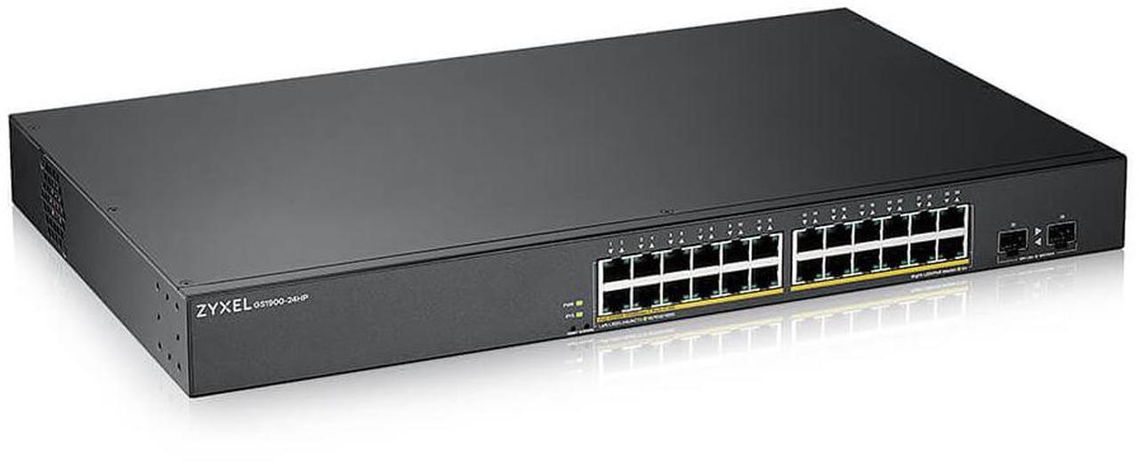 Alt view image 2 of 4 - ZyXEL 24-Port Gigabit Smart Managed PoE Switch, 24 PoE+ Ports at 170W with 2 SFP Uplinks, TAA Compliant, GS1900-24HPV2