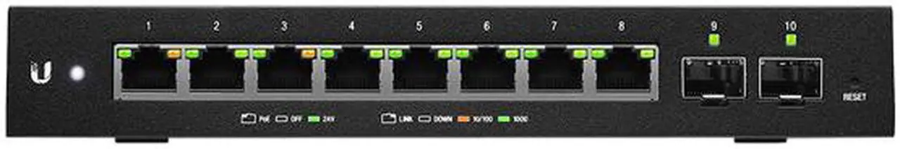 Alt view image 3 of 6 - Ubiquiti EdgeSwitch 10XP Managed PoE Switch with SFP Ports