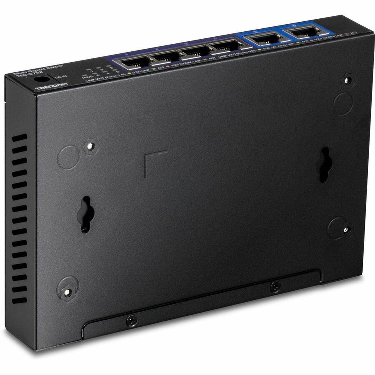 Alt view image 3 of 13 - TRENDnet 6-Port 10G Switch, 4 x 2.5G RJ-45 Base-T Ports, TEG-S762, 2 x 10G RJ-45 Ports, 60Gbps Switching Capacity, Wall Mountable, Ethernet Splitter