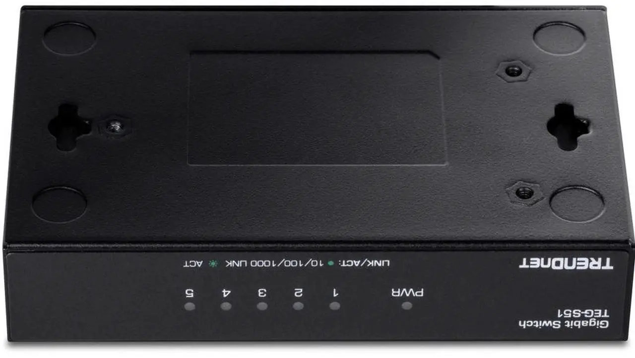 Alt view image 2 of 8 - TRENDnet 5-Port Gigabit Desktop Switch, TEG-S51, 5 x Gigabit RJ-45 Ports, 10Gbps Switching Capacity, Fanless Design, Metal Enclosure, Lifetime Protection, Black