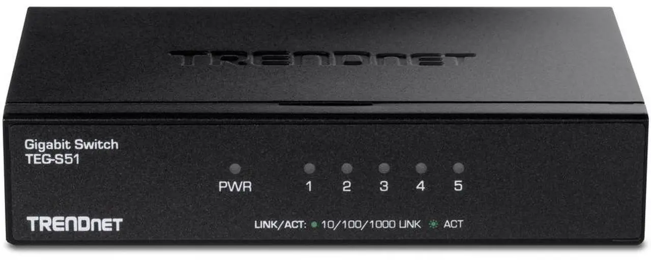 Alt view image 3 of 8 - TRENDnet 5-Port Gigabit Desktop Switch, TEG-S51, 5 x Gigabit RJ-45 Ports, 10Gbps Switching Capacity, Fanless Design, Metal Enclosure, Lifetime Protection, Black
