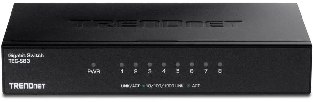 Alt view image 3 of 8 - TRENDnet 8-Port Gigabit Desktop Switch, TEG-S83, 8 x Gigabit RJ-45 Ports, 16Gbps Switching Capacity, Fanless Design, Metal Enclosure, Lifetime Protection, Black