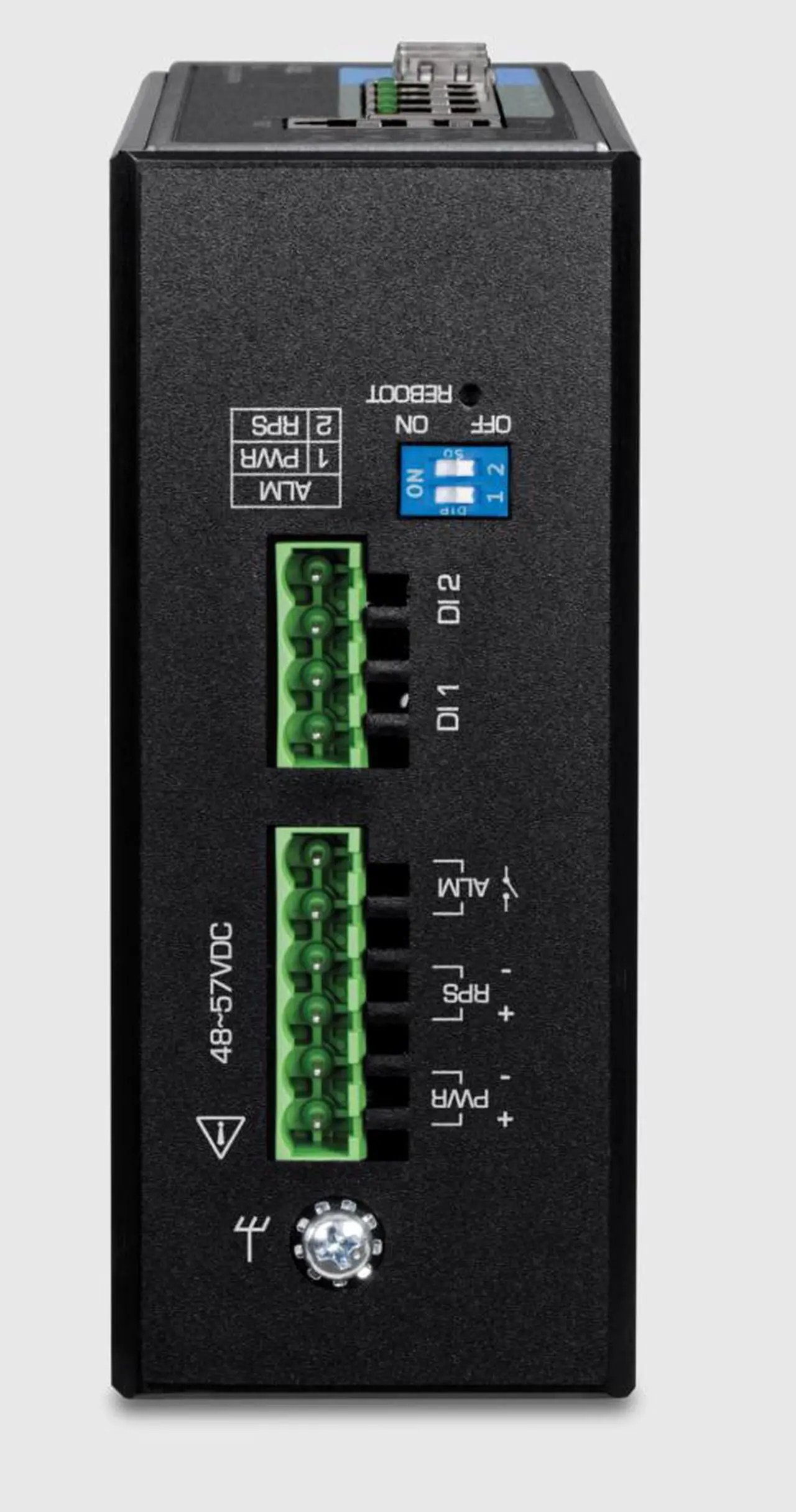 Alt view image 3 of 5 - TRENDnet 10-Port Hardened Industrial Unmanaged Gigabit PoE ++ DIN-Rail Switch, 4 Gigabit PoE++ Ports, 4 Gigabit PoE+, 2 Gigabit Share Ports SFP or RJ-45, 360W Power Budget, Black, TI-BG104
