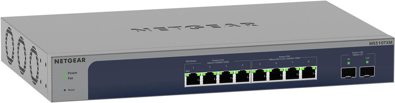 NETGEAR 8-Port Multi-Gigabit/10G Ethernet Smart Switch with 2 SFP+ Ports | MS510TXM