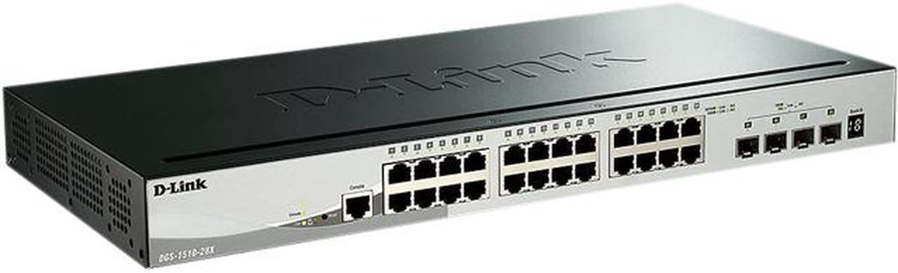 D-LINK SYSTEMS DGS-1510-28X SMART PRO GIGABIT SWITCH.  24 PORT WITH 4 10G SFP+.  LIMITED LIFETIME WARRANTY