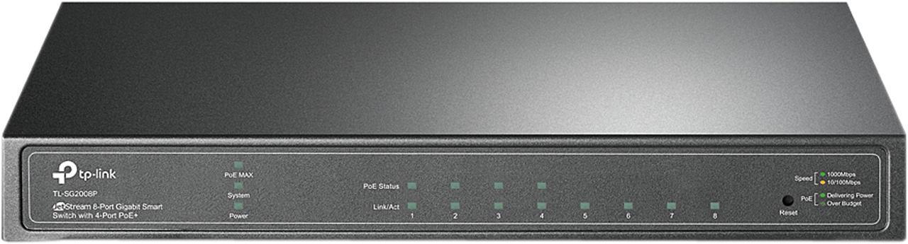 TP-Link TL-SG2008P | Jetstream 8 Port Gigabit Smart Managed PoE Switch | 4 PoE+ Port @ 62W | Omada SDN Integrated | PoE Recovery | IPv6 | Static Routing | L2/L3/L4 QoS |Limited Lifetime Protection