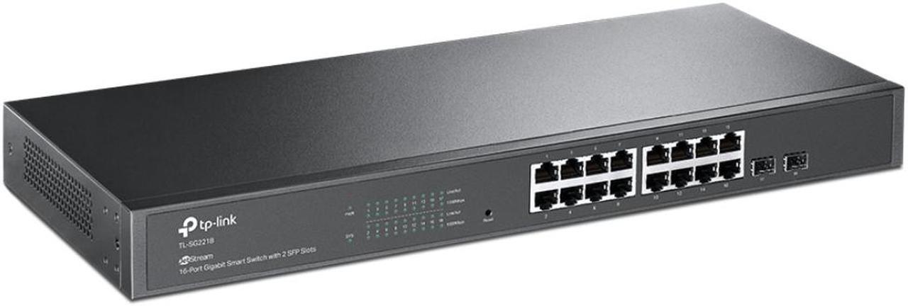 Alt view image 3 of 4 - TP-Link TL-SG2218P | 16 Port Gigabit Smart Managed PoE switch | 16 PoE+ Ports @150W, 2 SFP Slots | Omada SDN Integrated | PoE Recovery | IPv6 | Static Routing