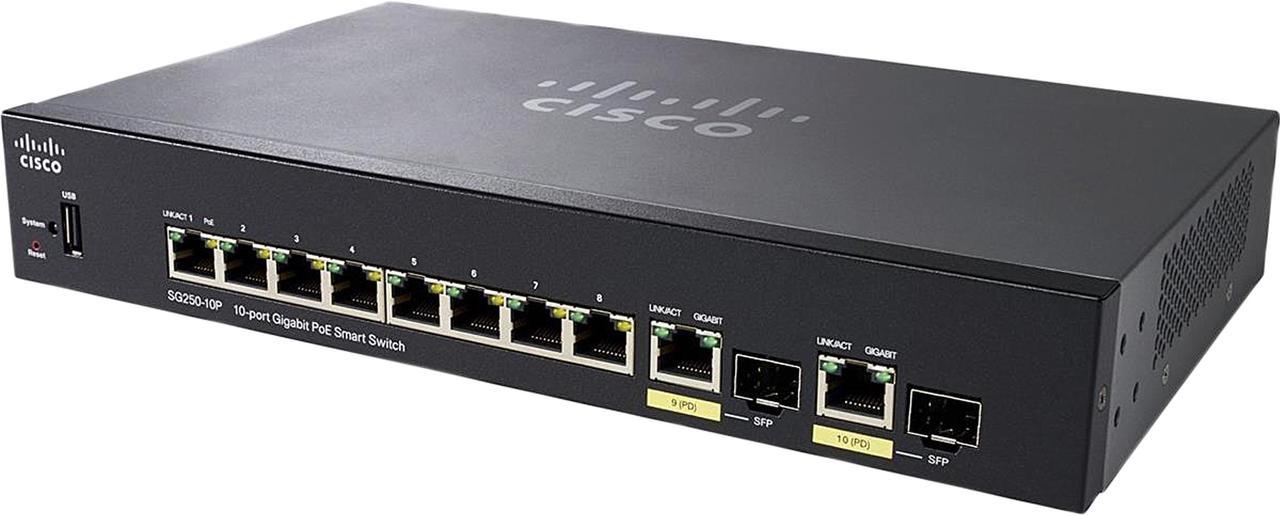 Cisco SG250-10P 10-Port Gigabit PoE Smart Switch