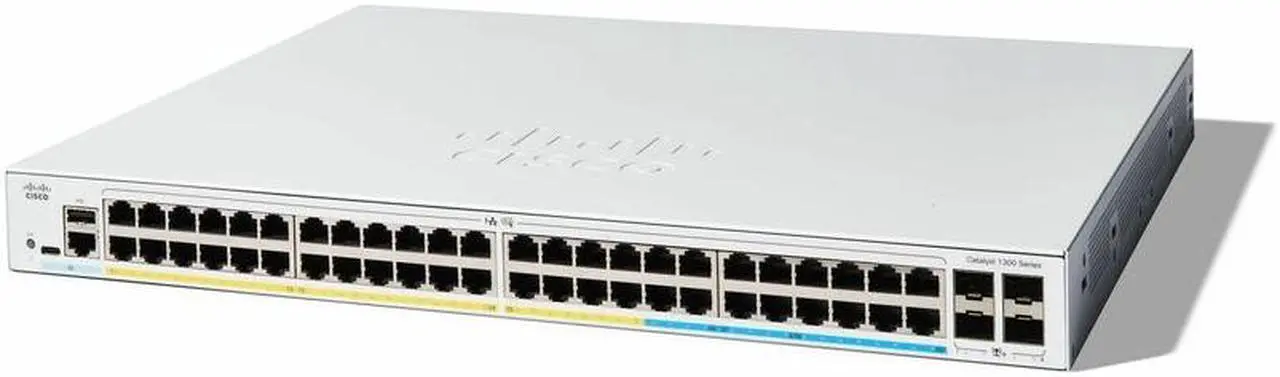 Main image of Cisco Catalyst C1300-48P-4X Ethernet Switch, 48 Ports - Manageable - 10 Gigabit Ethernet - 10/100/1000Base-T, 10GBase-X - 3 Layer Supported