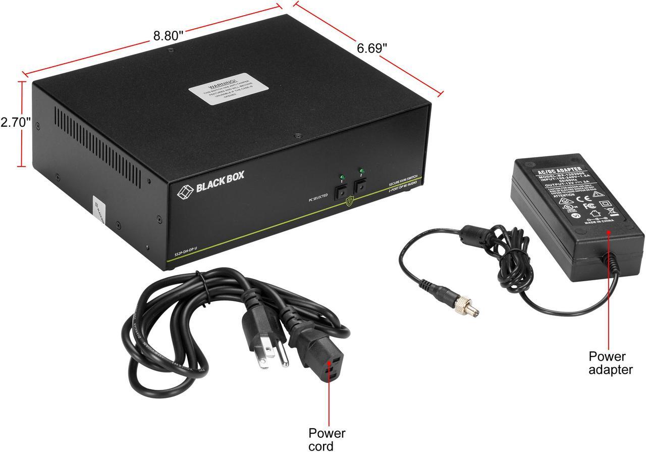 Alt view image 5 of 6 - Black Box SS2P-DH-DP-U 4k 2-Port Secure Niap 3.0 KVM Switch Dual-Head Displayport