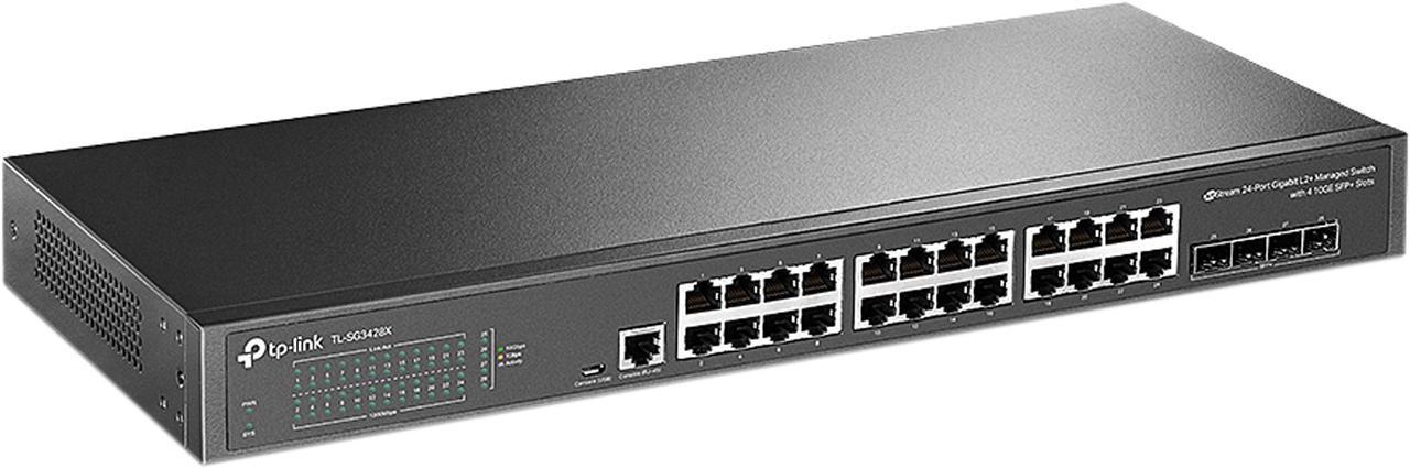 TP-Link TL-SG3428X | 24 Port Gigabit Switch, 4 x 10GE SFP+ Slots | L2+ Smart Managed | Omada SDN Integrated | IPv6 | Static Routing | Support QoS, IGMP & LAG | Limited Lifetime Protection