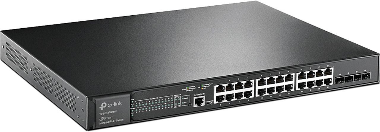 TP-Link TL-SG3428XMP | Jetstream 24 Port Gigabit Smart Managed L2+ PoE switch | 24 PoE+ Port @384W, 4 x 10GE SFP+ Slots | Omada SDN Integrated | IPv6 and Static Routing | Limited Lifetime Protection