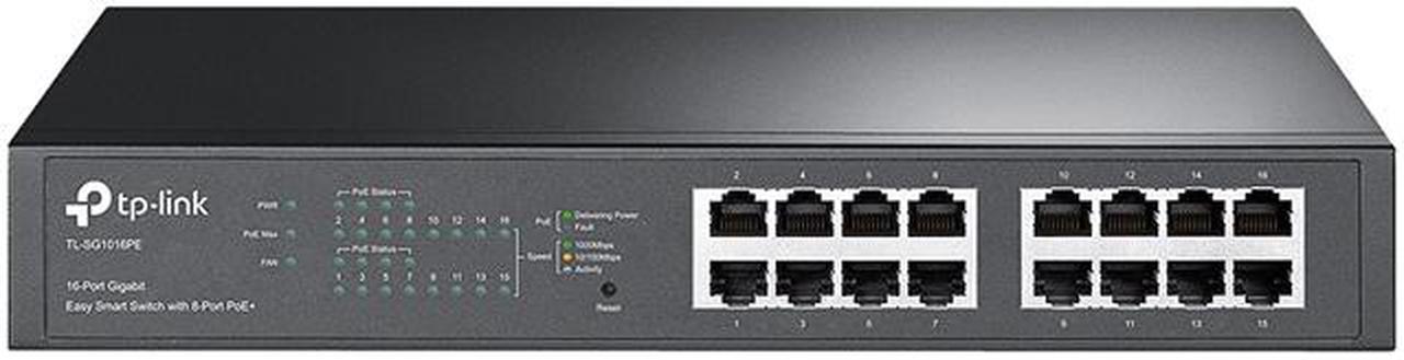 TP-Link TL-SG1016PE V3 | 16 Port Gigabit PoE Switch | Easy Smart Managed | 8 PoE+ Ports @150W | Plug & Play | Sturdy Metal w/ Shielded Ports | QoS, Vlan, IGMP & LAG | Limited Lifetime Protection