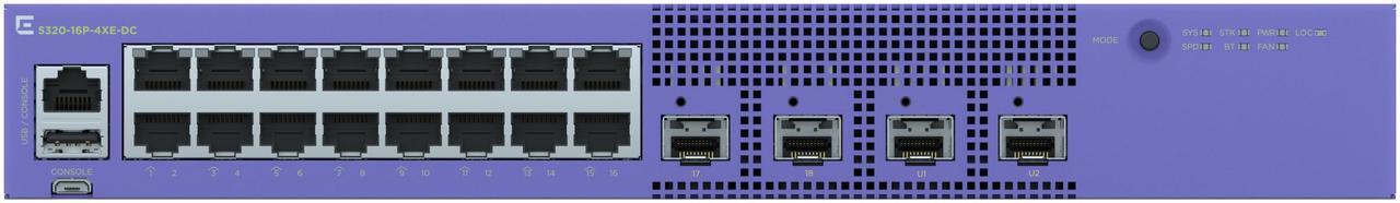 Alt view image 2 of 5 - Extreme Networks 5320 16-Port 30W PoE Switch w/ AC power, 4 x 1/10Gb SFP+ uplink ports | 5320-16P-4XE