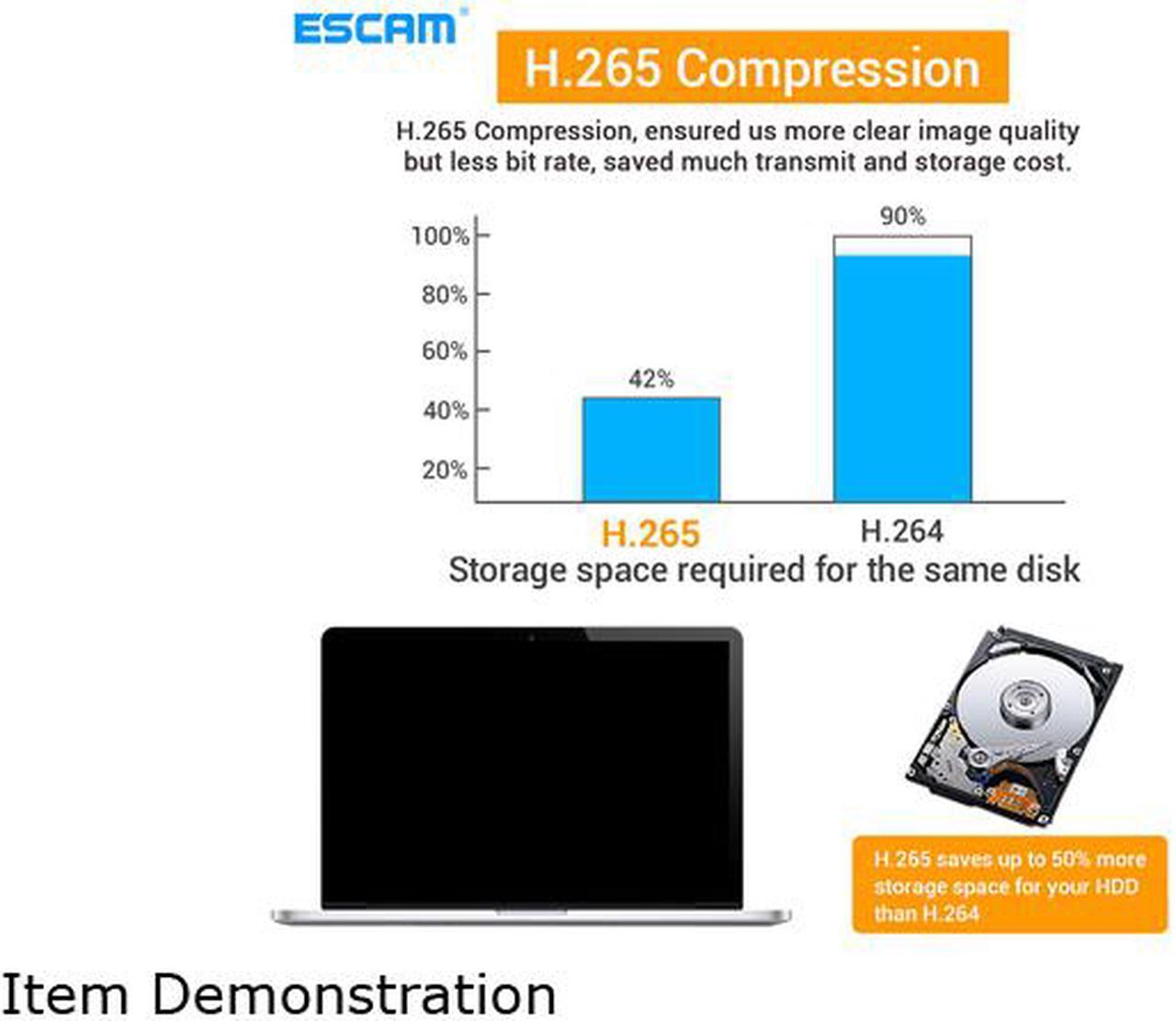 Alt view image 6 of 6 - ESCAM K716 H.265 Video Surveillance NVR Recorder 8CH 16CH 5MP 4MP 2MP Output Motion Detect ONVIF Recorder for IP Camera Metal Case