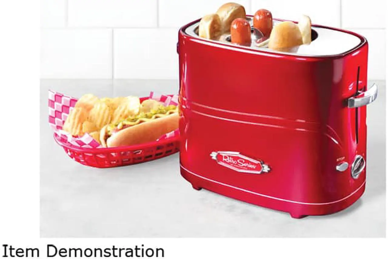 Alt view image 4 of 4 - Nostalgia Electrics HDT600RETRORED Retro Series Pop-Up Hot Dog Toaster