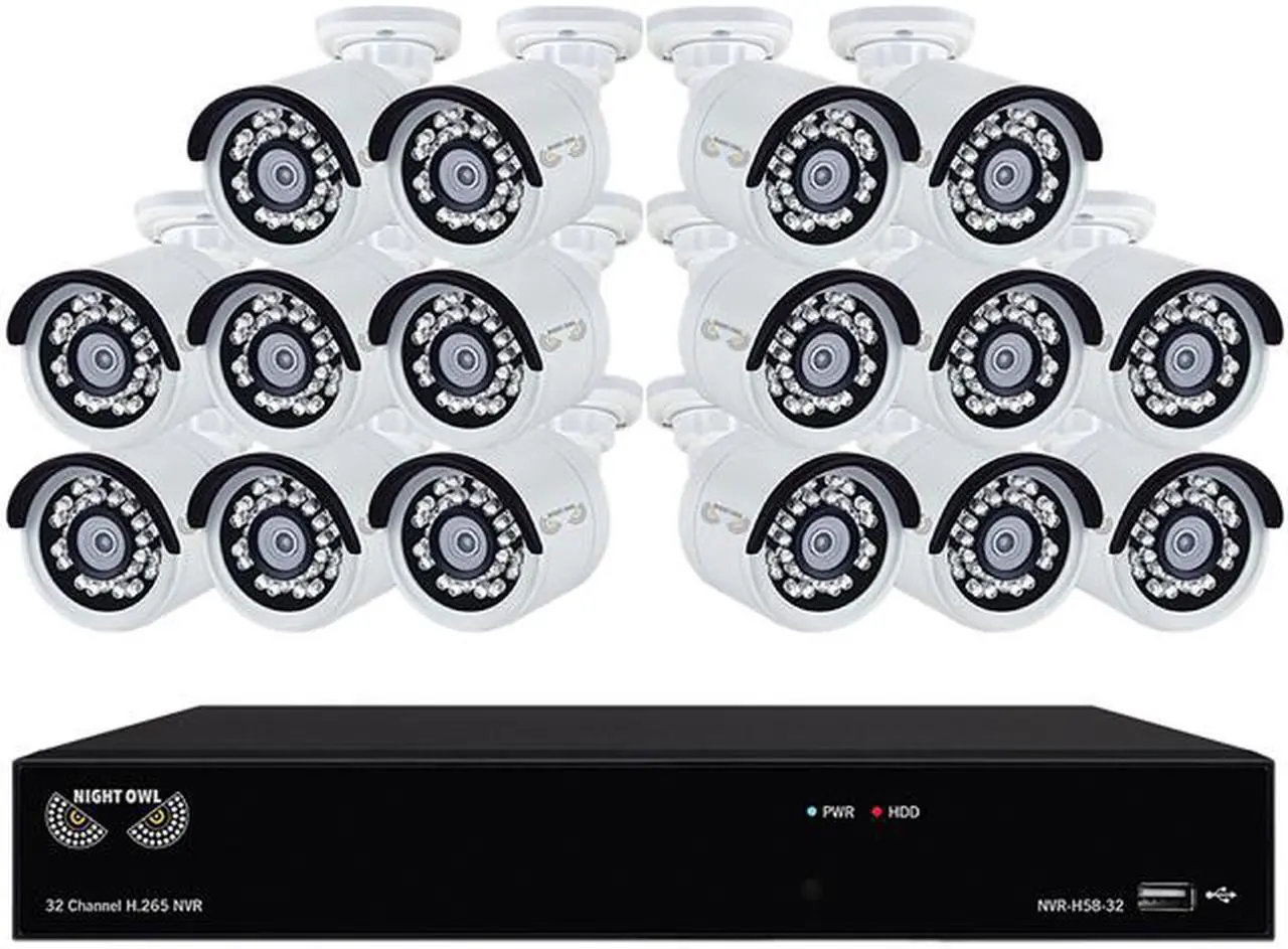 Main image of Night Owl 32 Channel H.265 Network Video Recorder with 3TB HDD and 16 x 2K Resolution (4MP) PoE IP Cameras