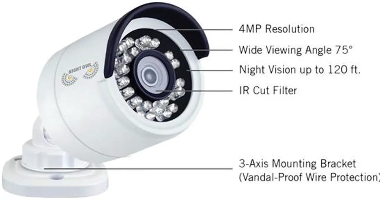 Alt view image 3 of 4 - Night Owl 32 Channel H.265 Network Video Recorder with 3TB HDD and 16 x 2K Resolution (4MP) PoE IP Cameras