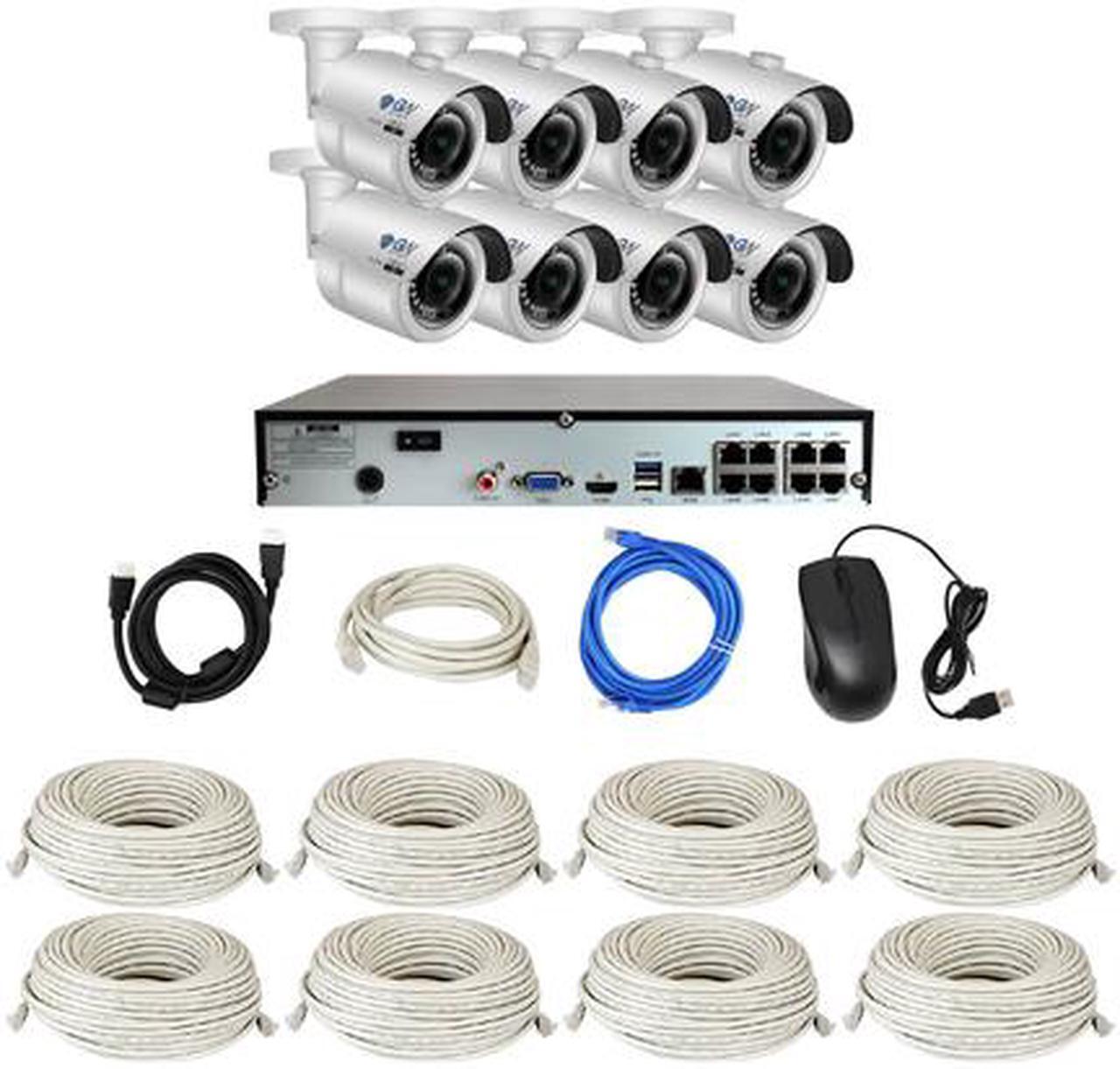 Alt view image 7 of 7 - GW 4K UltraHD 8MP Security Camera System, 8-channel H.265 UHD 4K NVR, 8 x 4K 8 Megapixel Waterproof Bullet PoE IP Cameras, Smart AI Face Recognition Human/Vehicle Detection, 2TB HDD