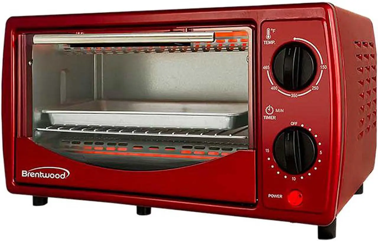 Main image of Brentwood TS-345R Stainless Steel 4 Slice Toaster Oven, Ruby Red