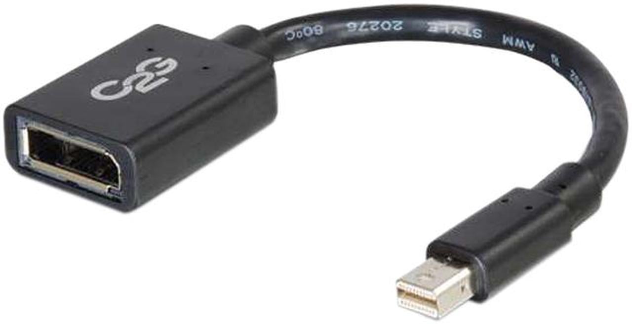 C2g 6In Mini Displayport To Displayport Adapter Converter - Black