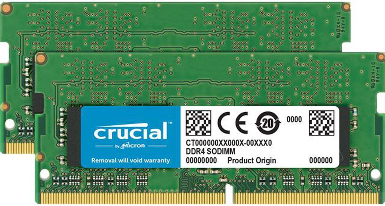 Crucial 32GB Kit (16GBx2) DDR4 2400 MT/s (PC4-19200) 260-Pin SODIMM Memory - CT2K16G4SFD824A