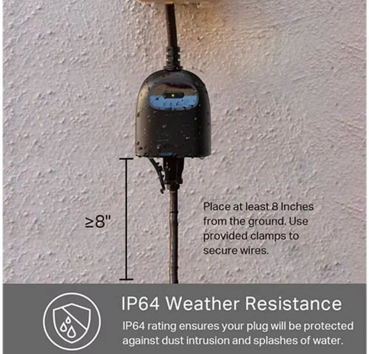 Alt view image 4 of 7 - Kasa Outdoor Smart Dimmer Plug, IP64 Plug- in Dimmer for Outdoor String Lights, Compatible with Alexa, Google Assistant & SmartThings, Long Wi-Fi Range 2.4Ghz, No Hub Required, ETL Certified (KP405)