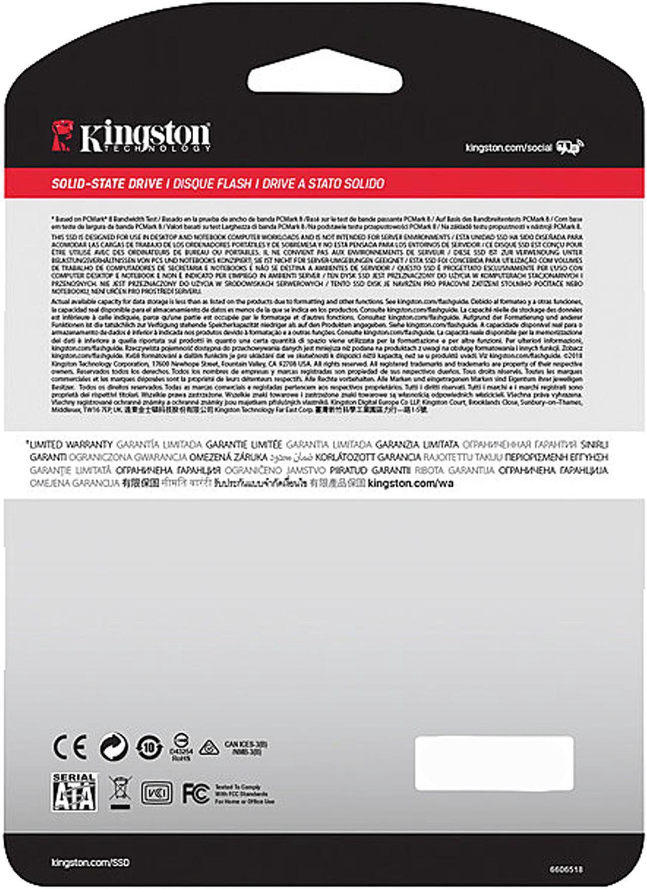 Alt view image 5 of 5 - KINGSTON Q500 2.5" 480GB SATA III Solid State Drive (SSD) SQ500S37/480G