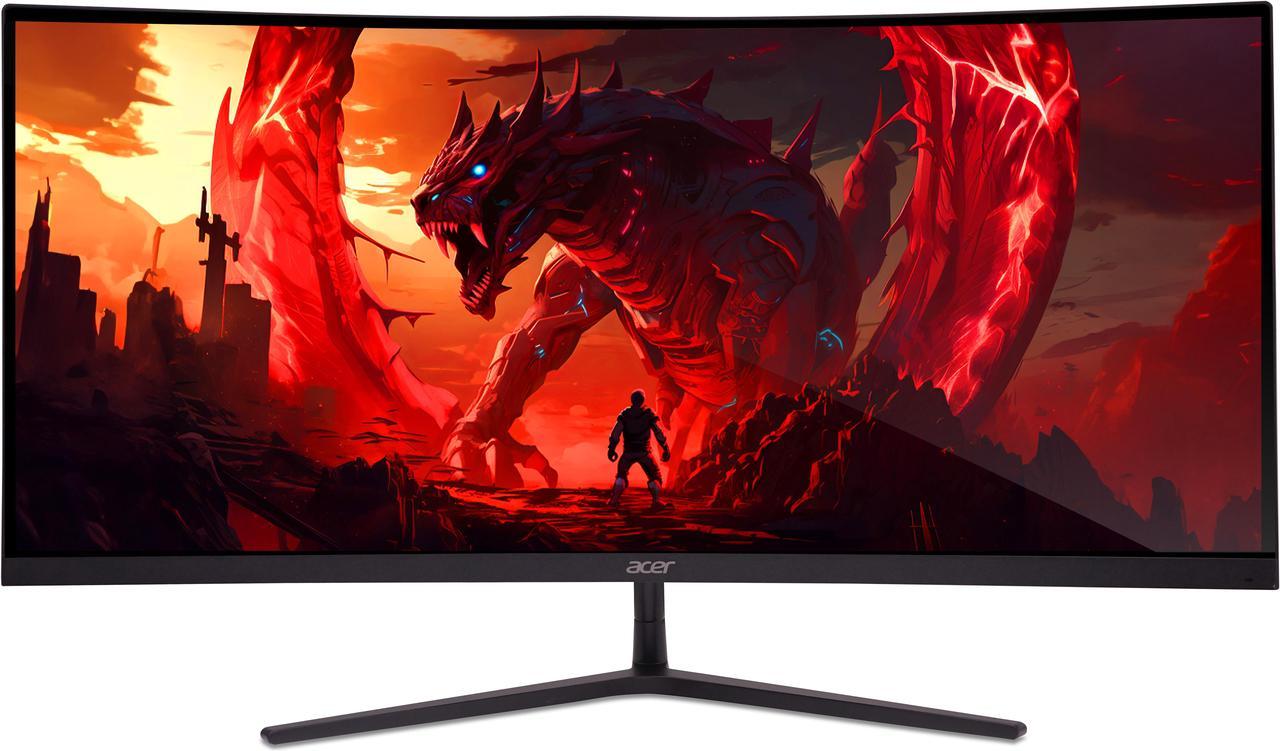 Alt view image 2 of 9 - Acer Nitro ED306C Xbmiippx 29.5" 1500R Curved Zero-Frame UWFHD (2560 x 1080) VA Monitor with AMD FreeSync Premium Technology, Up to 200Hz, 1ms VRB, HDR 10, VESA mounting compliant (Display Port, 1 x HDMI 2.0 Port & 2 x HDMI 1.4 Ports)