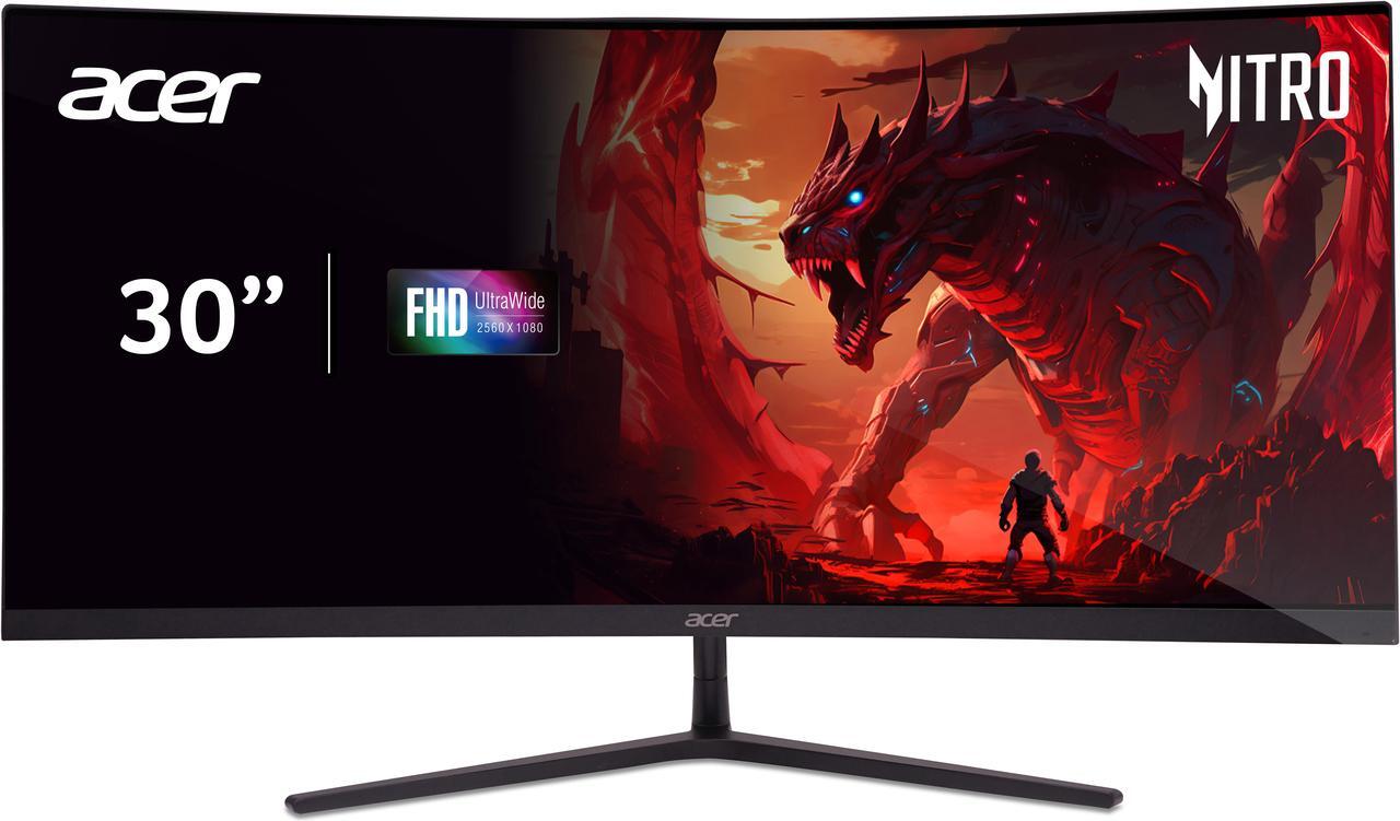 Main image of Acer Nitro ED306C Xbmiippx 29.5" 1500R Curved Zero-Frame UWFHD (2560 x 1080) VA Monitor with AMD FreeSync Premium Technology, Up to 200Hz, 1ms VRB, HDR 10, VESA mounting compliant (Display Port, 1 x HDMI 2.0 Port & 2 x HDMI 1.4 Ports)